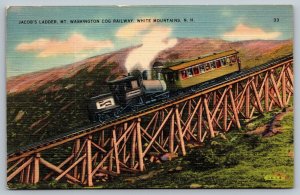 Vintage Railroad Locomotive Postcard - Mt. Washington New Hampshire - Cog