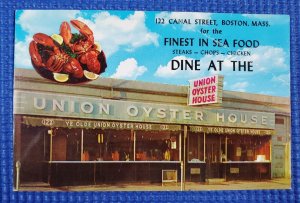 Vintage Union Oyster House Restaurant Tichnor Bros Boston Massachusetts Postcard