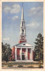 PINEHURST NC THE CHAPEL HAND COLORED POSTCARD c1930s