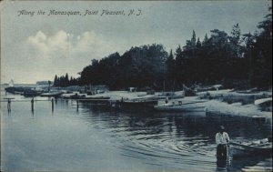 Point Pleasant New Jersey NJ Along Manasquan River c1910 Vintage Postcard