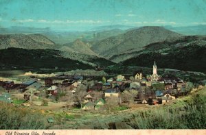 Postcard Lively Ghost Town Once Richest City In America Old Virginia City Nevada