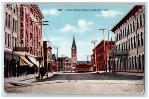 Lower Capitol Avenue Theatre Street Scene Cheyenne Wyoming WY Vintage Postcard