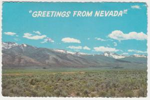 Greetings from Nevada - Ruby Mountains and Purple Sage - pm 1976