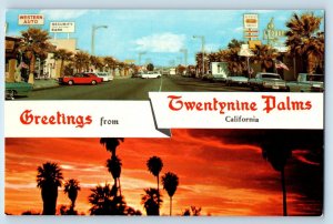 Twentynine Palms California CA Postcard Greetings Multiview 1960 Vintage Antique