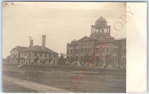 c1900s Crookston, Minn. RPPC Polk County Courthouse Real Photo UDB PC MN A136