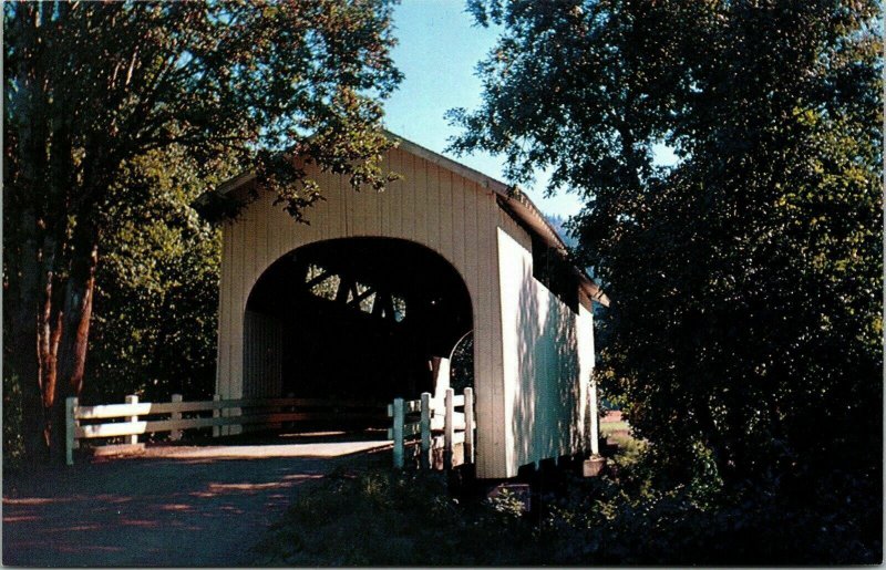 Harris Covered Bridge World Guide Marys River Oregon Benton Postcard Unposted 