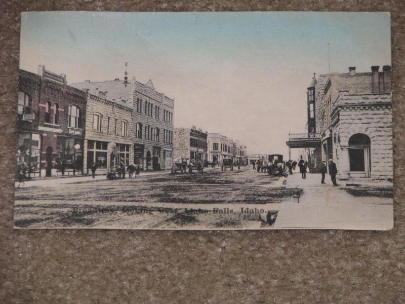 Broadway Looking West, Idaho Falls, Idaho. used vintage card, early 1900`s