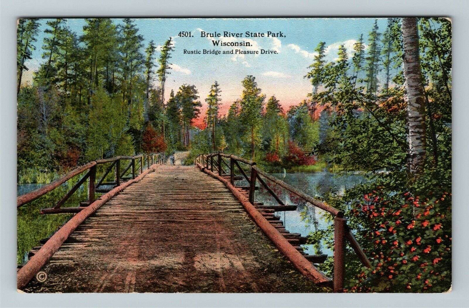 Brule River State Park, WIWisconsin, Rustic Bridge River, Vintage