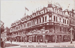 South Africa Grand Hotel Cape Town Charles Finch Manager Postcard C070