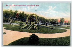 Vintage 1910 Postcard View of John Ball Park Garden Grand Rapids Michigan