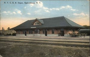 Ogdensburg New York NY NYCRR Railroad Train Station Depot c1910 Postcard