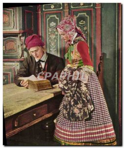 Postcard Modern Couple of Heden Folklore Region