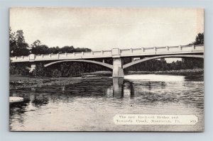 Postcard PA Monroeton Pennsylvania New Rockwell Bridge And Towanda Creek AL1