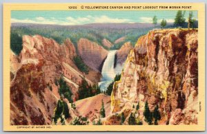 Vtg Wyoming WY Great Falls & Point Lookout Grand Canyon Yellowstone Postcard