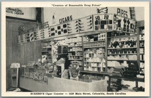COLUMBIA SC ECKERD'S PHARMACY CIGAR COUNTER ANTIQUE POSTCARD