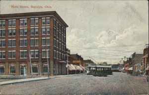 Sapulpa OK Main St. Trolley c1910 Postcard