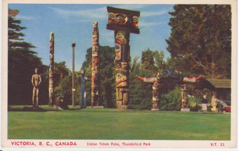 INDIAN TOTEM POLES THUNDERBIRD PARK, VICTORIA BC