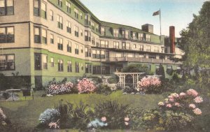 THE LOOKOUT HOTEL Gardens OGUNQUIT, MAINE Hand-Colored c1930s Vintage Postcard