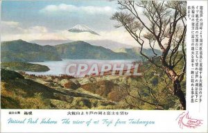 Postcard Old Hakone National Park The view of Mt Fuji from Taikanzan