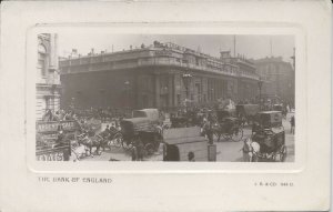 The Bank of England, London, England, Early Real Photo Postcard, Used in 1909