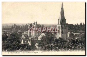 Old Postcard Chateau and church Langeais