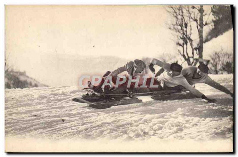 Old Postcard of Sports & # 39hiver speed Bobsleigh Ski