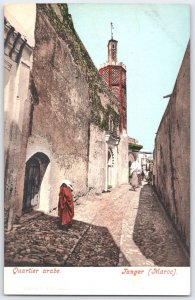 Vintage Arab Quarter Street Scene Tangier Morocco Postcard 1900s