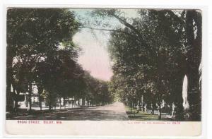 Broad Street Beloit Wisconsin 1909 postcard