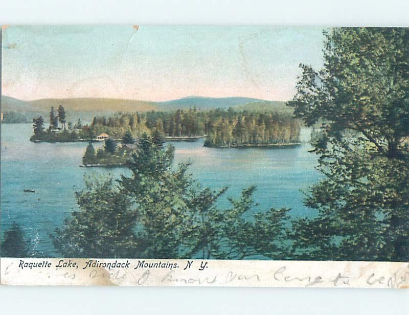 Pre-1907 LAKE SCENE Adirondacks - Raquette Lake - Long Lake New York NY F4230