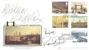 Ronnie Barker Corbett Barbara Windsor MULTI London Bridges Hand Signed FDC