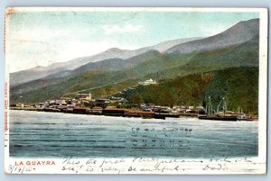 Venezuela Postcard La Guaira Mountain Houses Port Scene 1905 Antique Posted