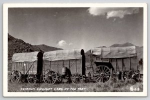 Montana RPPC Ketchem Freight Cars Of The Past c1940s Photo Postcard V24