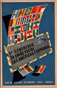 Postcard Rio de Janeiro Setembrok 1946 Brasil Postage Stamps~133210