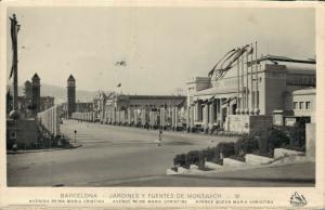 Spain Barcelona Jardines Y Fuentes de Montjuic RPPC 01.78