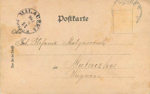 Austria map 1902 postcard Malaczka Malacky Slovakia cancel Fried Ernst Brandt Ed 