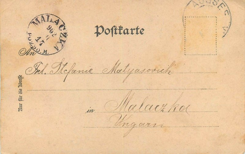 Austria map 1902 postcard Malaczka Malacky Slovakia cancel Fried Ernst Brandt Ed 