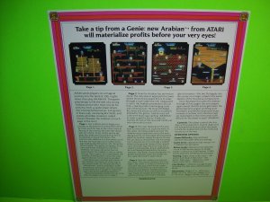 Arabian 1983 Original NOS Classic Video Arcade Game Promo Flyer Retro