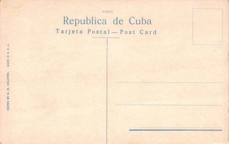 Caimanera Cuba birds eye view Main St business district antique pc ZD686049