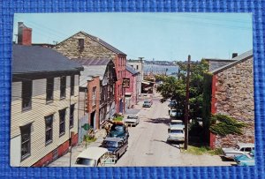 Vintage 1950's Center Street View Earliest Settled Part New Bedford MA Postcard