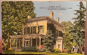 Vintage Postcard 1930-1945 Bassett House, Federated Women' Club, Whitewater, WI