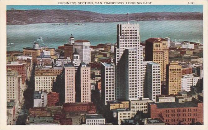 California San Francisco Aerial View Business Section Looking East