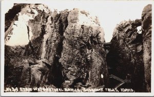 Stairway Natural Bridge Shoshone Falls Idaho Vintage RPPC C071