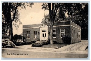 c1930's Post Office Building Cars Meredith New Hampshire NH Antique Postcard