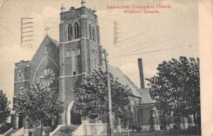 Windsor Canada Immaculate Conception Church Antique Postcard J68739