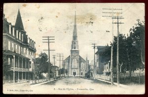 h174 - FRASERVILLE Quebec Postcard 1911 Rue de l'Eglise by Belle