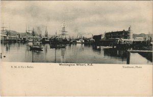 PC NEW ZEALAND, WELLINGTON WHARF, Vintage Postcard (B41412)