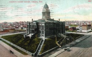 Vintage Postcard 1908 County Court House Historical Building Omaha Nebraska NB