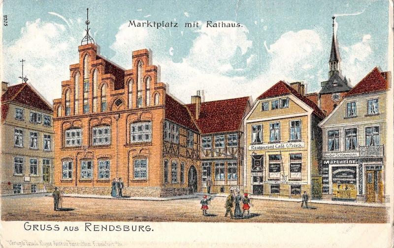 BR73747 rendsburg marktplatz mit rathaus  germany