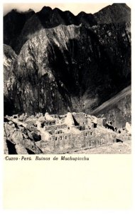 Ruins Of Machupicchu Cuzco Peru Black And White Postcard