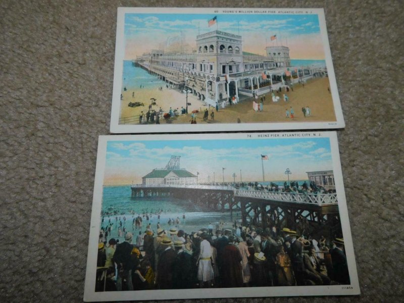 YOUNG`S MILLION DOLLAR PIER & HEINZ PIER, ATLANTIC CITY, N.J., UNUSED VINTAGE